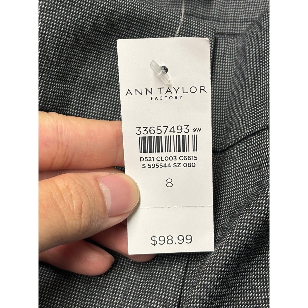 NWT Ann Taylor Factory Gray The Ankle Slim Leg Mid Rise Dress Womens 8 W34 L28 - Picture 4 of 14